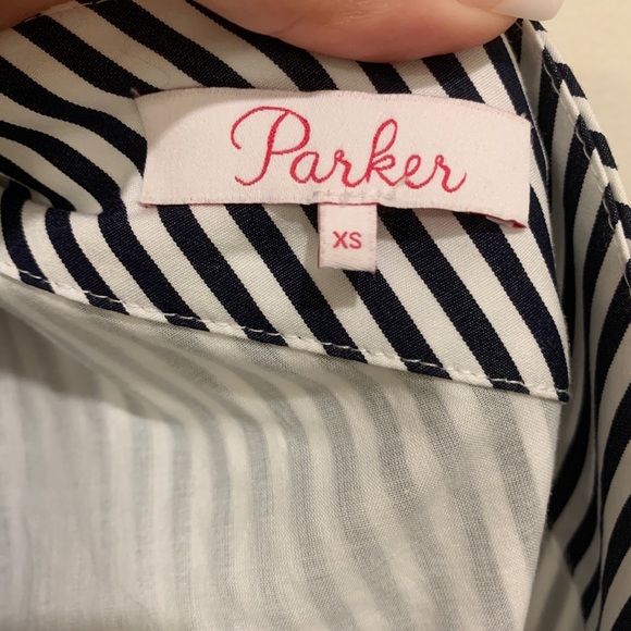 Parker One Shoulder Striped Mini Dress NEW - Picture 5 of 5